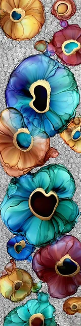 Free abstract bookmark featuring blue irises